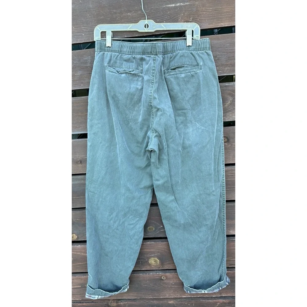 Vintage LL Bean Flannel Lined Hiking Zion Olive Green Pants Size 32x32‎